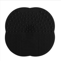 Amazon hot sale square quadrangular small silicone cleaning brush with suction cup makeup brush cleaning pad